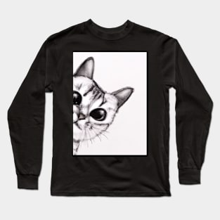 Cute Cat Drawing Long Sleeve T-Shirt